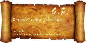 Orszáczky Péter névjegykártya